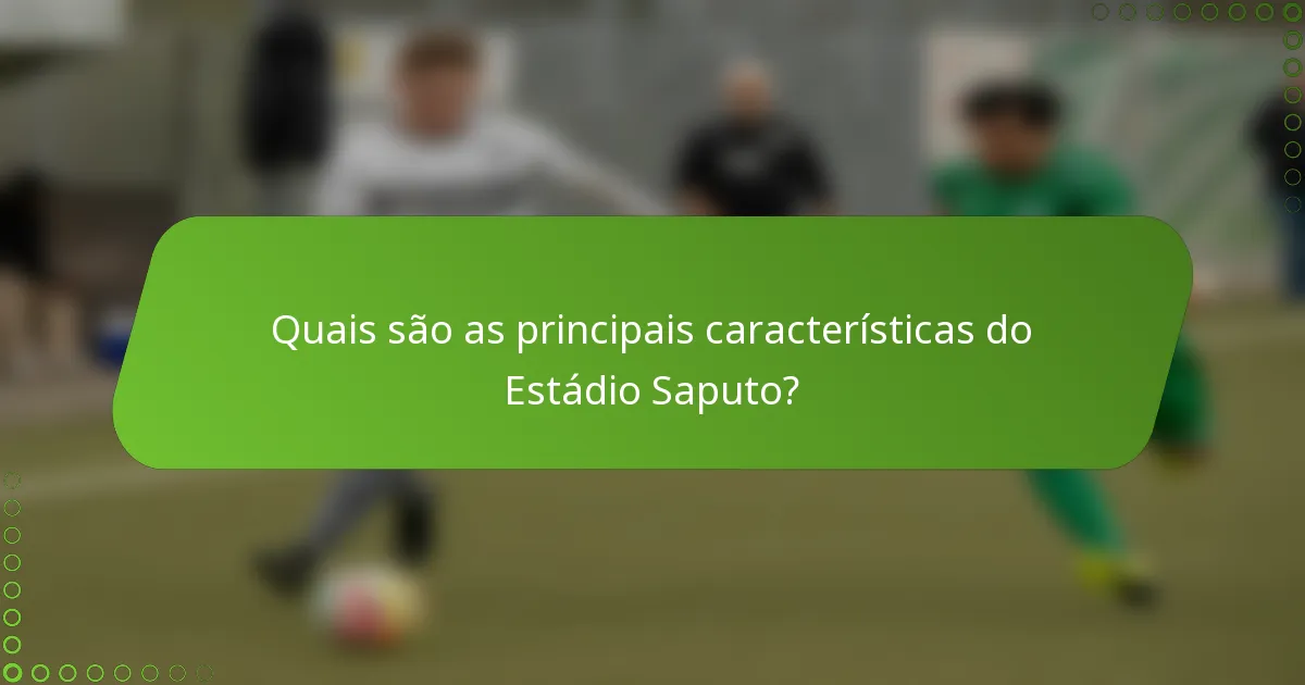 Quais são as principais características do Estádio Saputo?